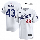 Youth Los Angeles Dodgers #43 Anthony banda White 2024 World Series Stitched Jersey Dzhi,baseball caps,new era cap wholesale,wholesale hats
